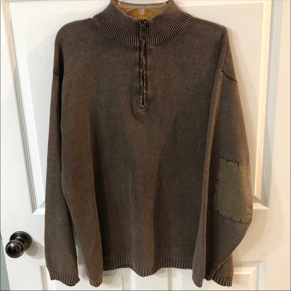 The Original Arizona Jean Company Sweater 
Sz XL
Light Brown and Gold 
Half Zip